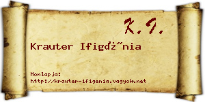 Krauter Ifigénia névjegykártya